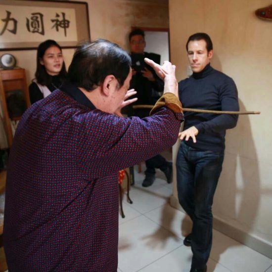 Laurent Morlet Entrainement Yi Quan bâton maître Wei Yuzhu Chine